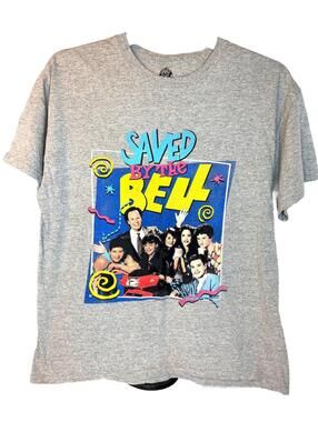 Saved By The Bell shirt TV Show Gray short Sleeve Crew Neck Saved By The Bell L